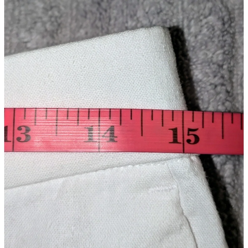 J. Crew White Linen Blend Cropped Pants Button Detail Size 6 NWT‎ $98